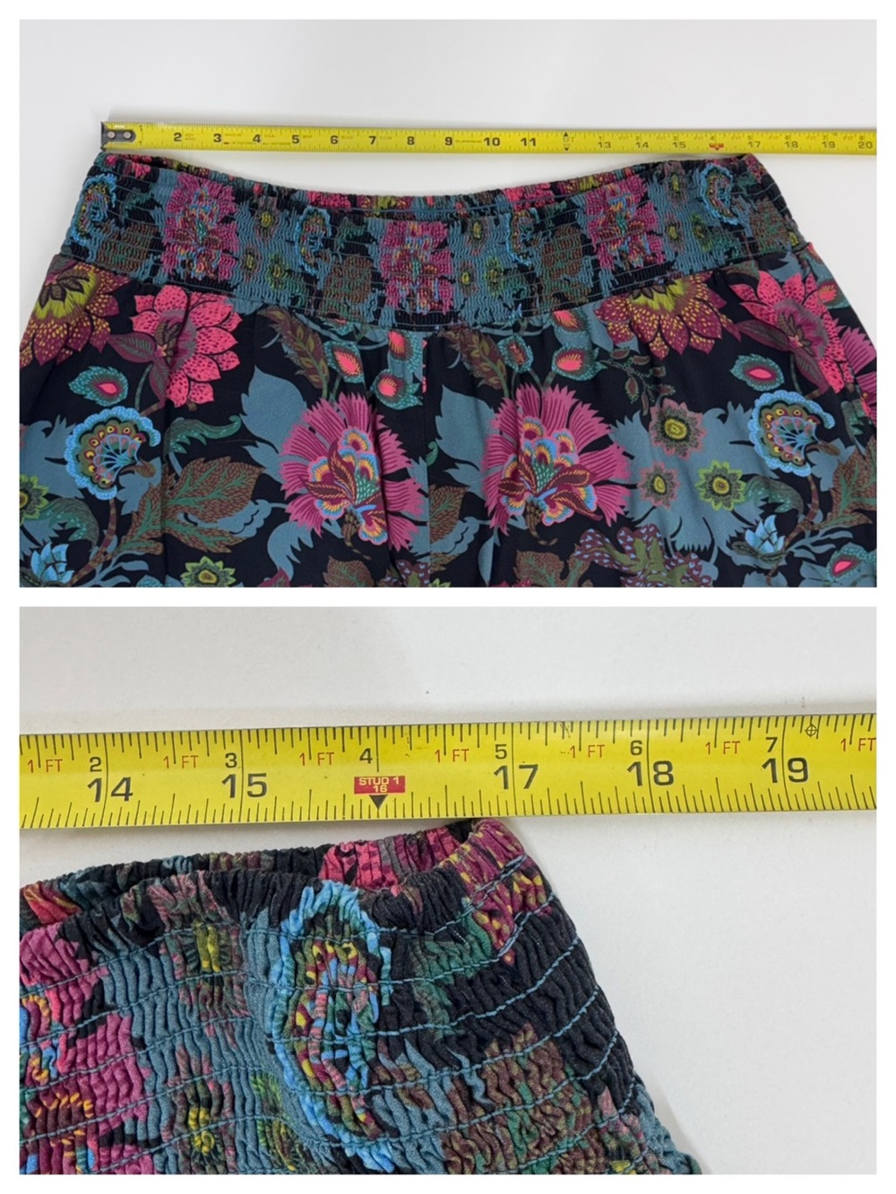 Sundance Dark Floral Wide Leg Pull On Palazzo Pants With Pockets Size XL - Picture 12 of 16